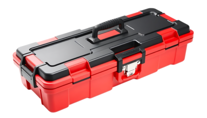 red and black toolbox isolated on transparent background