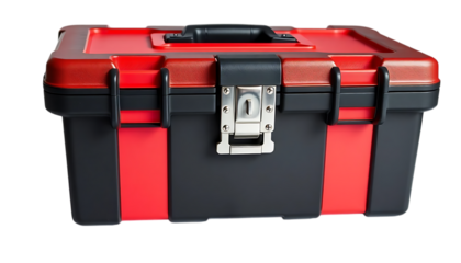 red and black toolbox isolated on transparent background