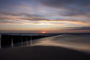 Sunset on the beach of Domburg