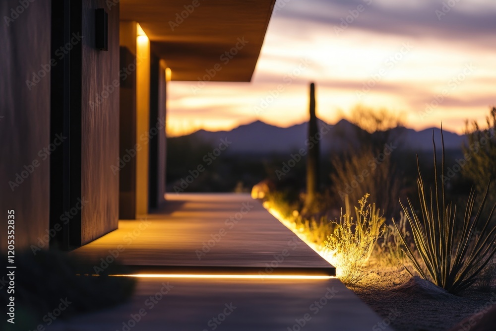 Poster a simple path with a light at the end, suitable for use in illustrations about guidance, direction o