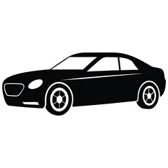 Minimalistic Black Luxury Car Vector for Automotive Branding
