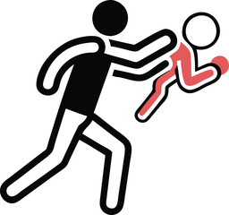 Dynamic Boxing Match Vector Illustration in Black and White
