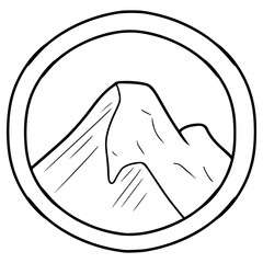 mountain illustration hand drawn outline vector
