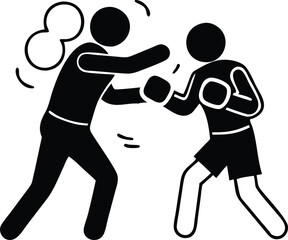 Stick Figure Boxers Illustration for Athletic Logos
