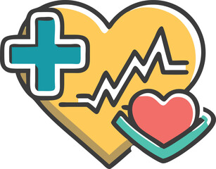 Healthcare and Love Icon – High-Quality Vector Graphic