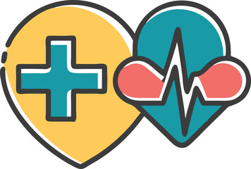 Healthcare and Love Icon – High-Quality Vector Graphic