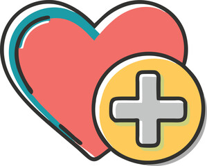 Obraz premium Healthcare and Love Icon – High-Quality Vector Graphic