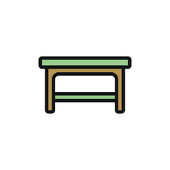 Coffee table icon represents style and functionality, perfect for home decor, interior design, and furniture-related illustrations.