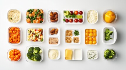 A detailed look at portion control, featuring a variety of food items measured precisely, showcasing the importance of portion sizes