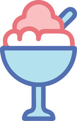 Pink Ice Cream with Cone – High-Quality Vector File