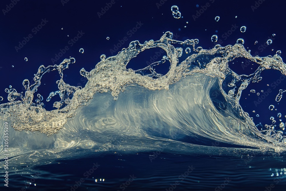 Poster a big wave crashes into the ocean, creating a splash and foam