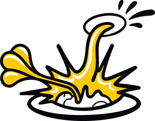 Playful Food Illustration of Noodles on a Plate
