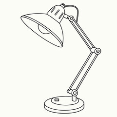 Black and White Desk Light Sketch – Vector Download