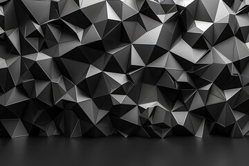 Obraz premium Abstract Geometric Dark Black Anthracite Gray Green Background