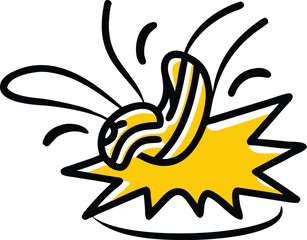 Obraz premium Playful Food Illustration of Noodles on a Plate 