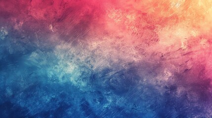 Fototapeta premium An abstract background with a gradient of blue, pink, and orange, with a textured, brushstroke effect.