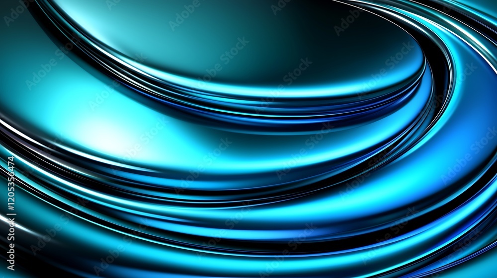 Poster abstract swirling blue liquid design dynamic 3d render teal turquoise background texture