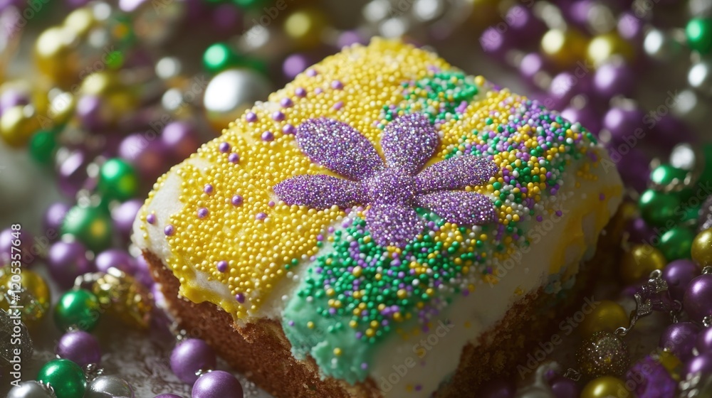Poster a close-up shot of a slice of cake on a table