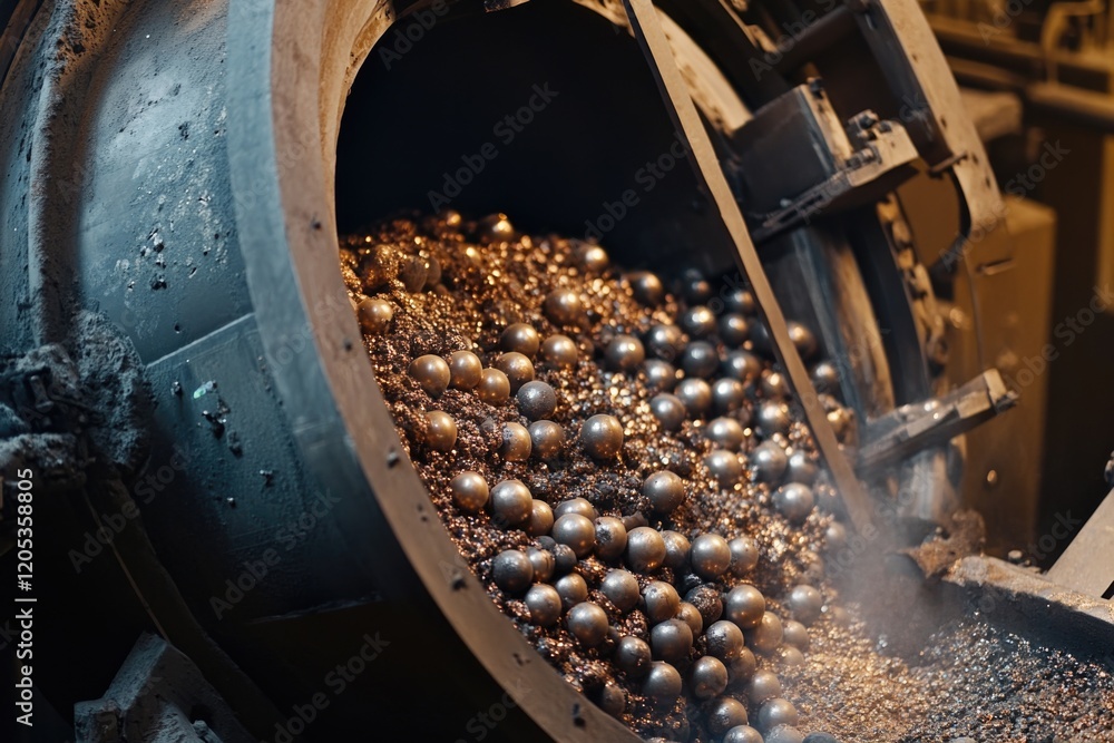 Poster a mechanical device with balls inside, useful for various applications