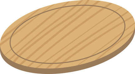 Circle wooden cutting board isometric