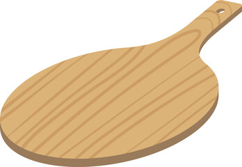 Round wooden cutting board isometric
