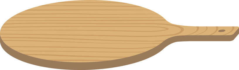 Round wooden cutting board flat
