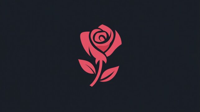 Clean rose logo design with a simplified rose icon and bold, modern typography, styled for a professional and elegant brand identity