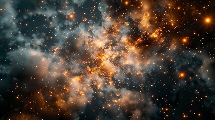 Naklejka premium A photo of fireworks illuminating a nebula.