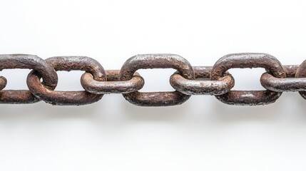 Obraz premium A robust chain securely fastened to a wall, showcasing strength and connectivity in a structured environment.