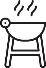 BBQ barbecue and grill minimal thin line web icon set. Outline editable icons collection.