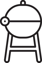 BBQ barbecue and grill minimal thin line web icon set. Outline editable icons collection.