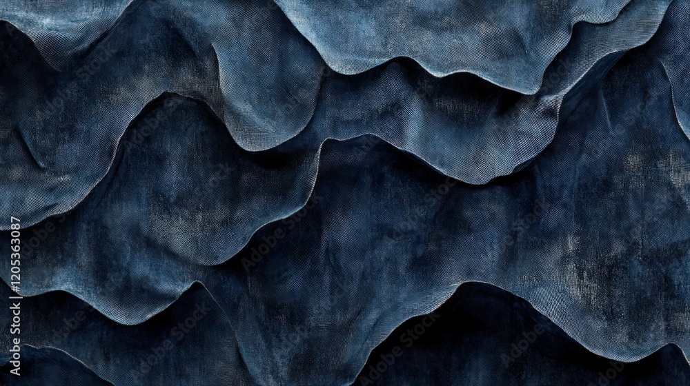 Wall mural a seamless animation of navy-blue grunge textured fabric, appearing rugged yet soft. the texture flo