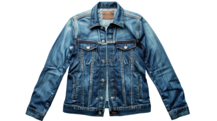 
Denim jeans jacket on transparent background 