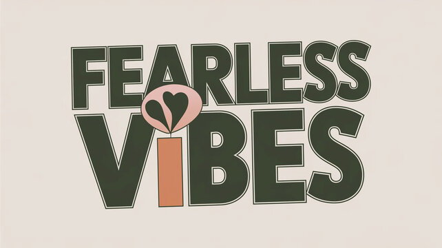 inscription Fearless Vibes t-shirt print concept 