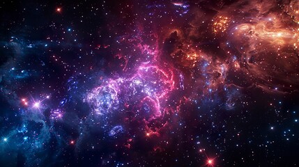 Fototapeta premium A photo of fireworks with a distant galaxy