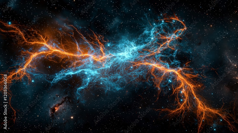 Fototapete cosmic light trails resembling flow of time outer space digital art stellar environment abstract vie