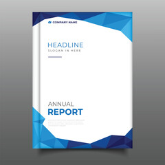 modern blue annual report cover business geometric polygonal template design