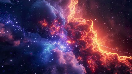 Obraz premium A photo of fireworks with an interstellar cloud.