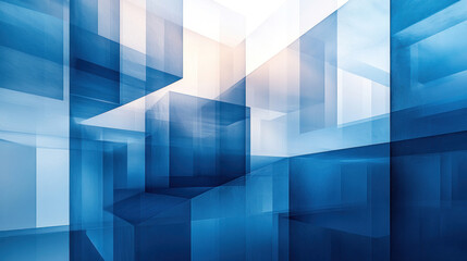 an abstract composition in shades of blue, executed in the style of geometric abstraction.  
