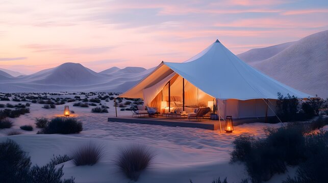 Discover the Allure of Luxury Glamping in the Sahara Desert Surrounded by Stunning Sand Dunes and Eco Tents