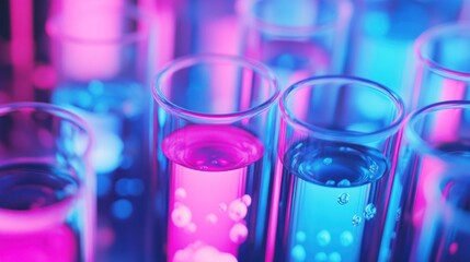 Colorful Test Tubes in a Lab