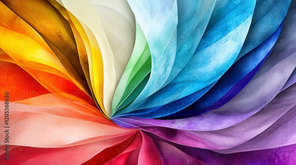 Poster abstract gradient rainbow pattern blending in soft shapes digital art vibrant colors creative enviro