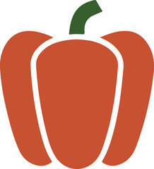 Pepper flat icon. Vegetable sign. Graph symbol for cooking web site design,  app, UI