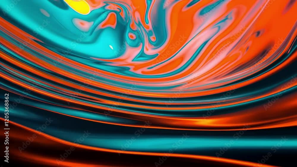 Poster dynamic abstract visuals showcase vibrant colors and fluid motion, emphasizing creativity and artist