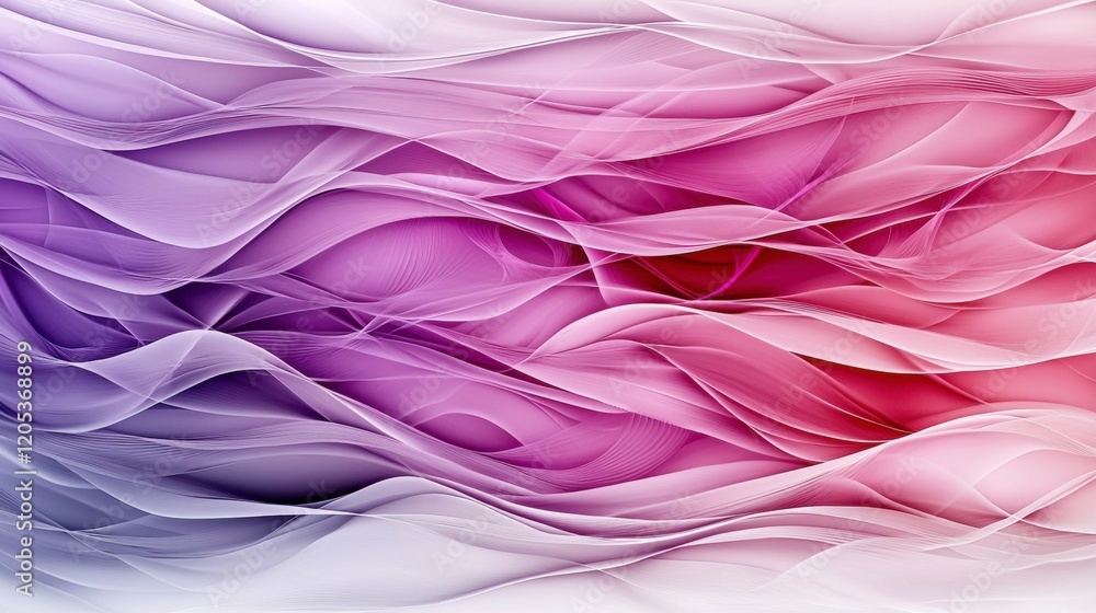 Aufkleber dynamic flow of layered pink and purple lines abstract art digital design contemporary style close-u