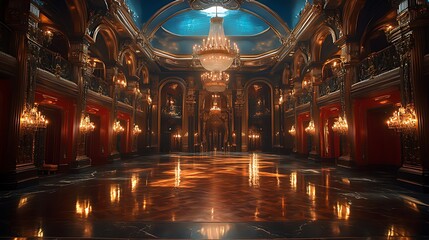 Obraz premium Grand Ballroom Dance Floor Night Palace Interior