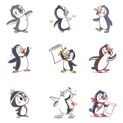 penguin vector cartoon charecter illustration