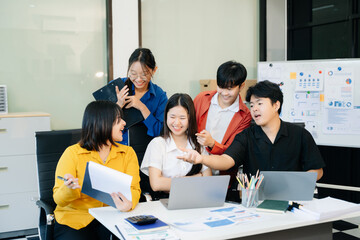 Professional teamwork as business colleagues engage in strategy, planning, and discussion, showcasing growth