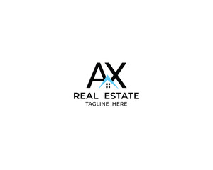 Fototapeta premium Modern Letter AX and real estate logo design 