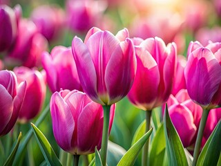 Fototapeta premium Stunning panoramic close-up of a pink tulip, isolated against a pure white backdrop.
